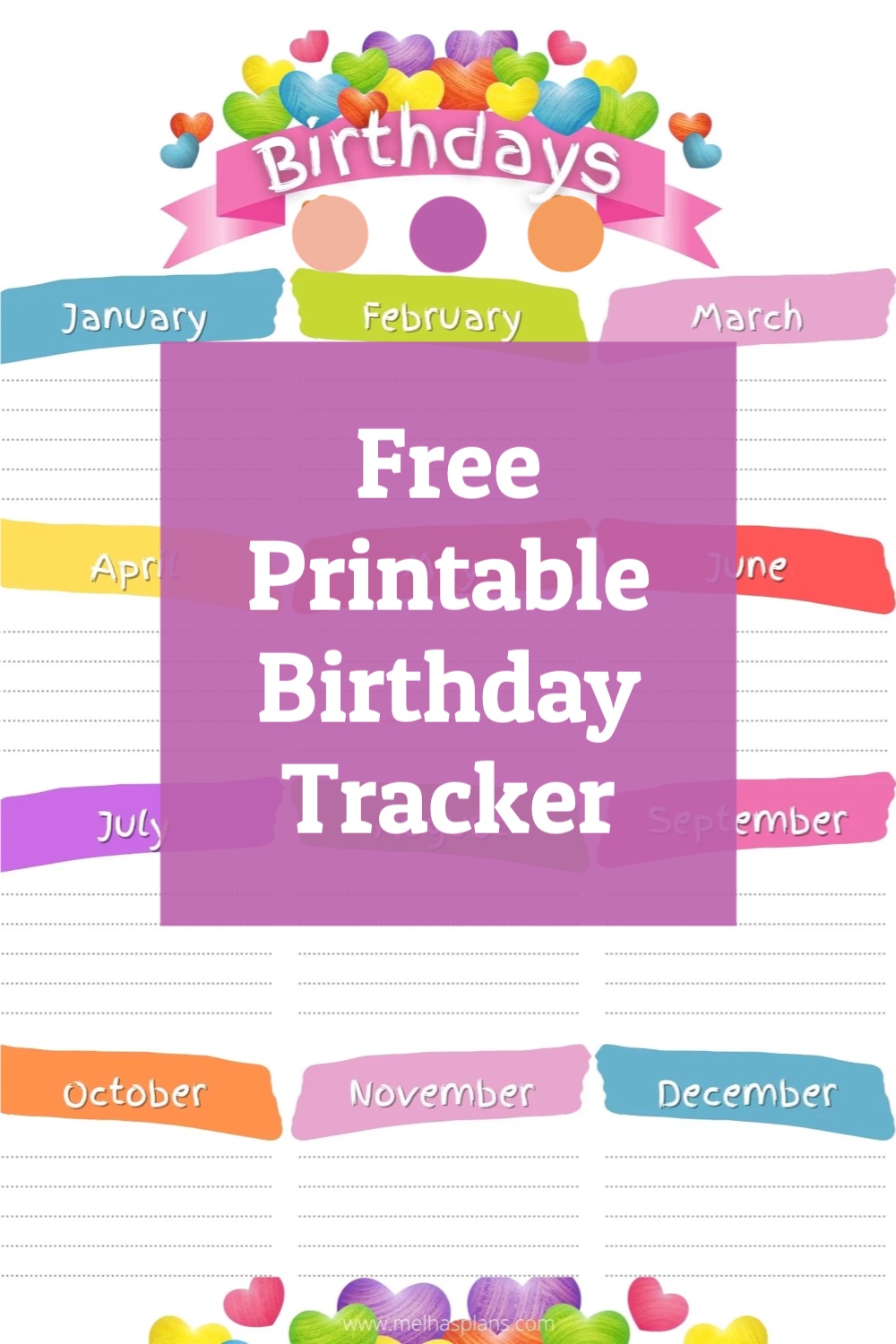 Free Printable Birthday Tracker MelHasPlans