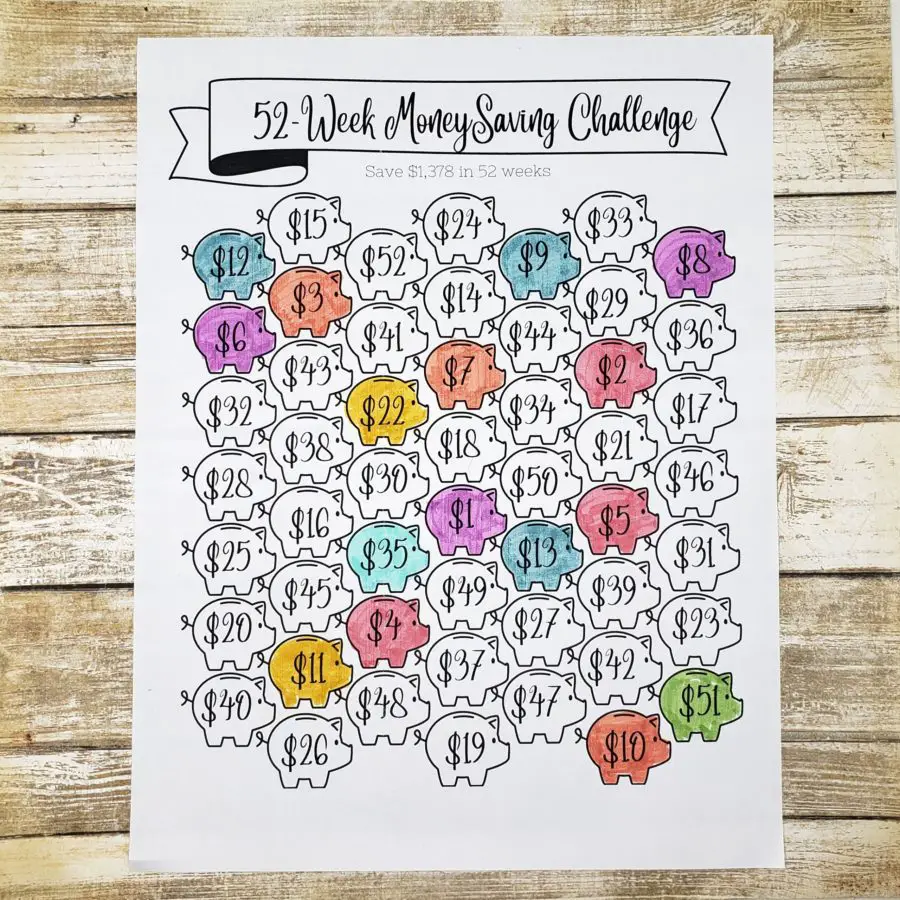52 Week Money Saving Challenge Printable