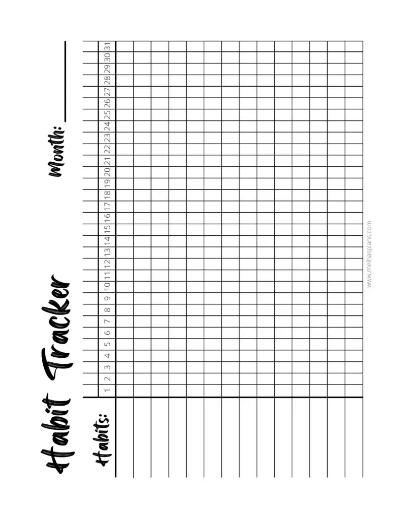 Habit Tracker Printable